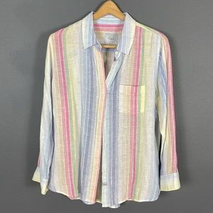 Rails Charli Shirt. Rainbow Stripe. Size M.